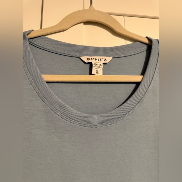 ATHLETA HERON BLUE HARLOW HYBRID TEE-LIGHTWEIGHT-COTTON/POLY BLEND XL NWOT - Picture 3 of 5